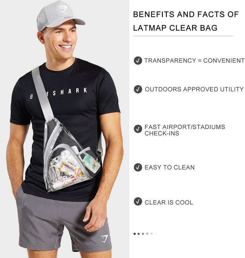 LATMAP 7L Sling Bag For Women Men Backpack Fanny Pack Crossbody Chest Travel Shoulder Belt Bags Purse Handbag PU Leather - Image 2